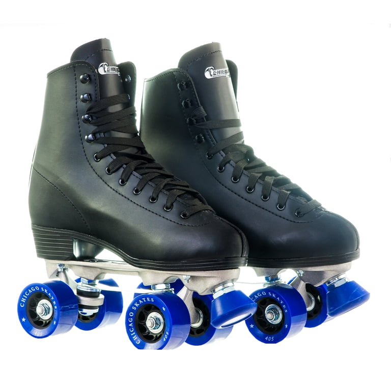 Chicago Roller Skates Men Size 7 Black Good High Top Quad Blue Wheels 8001K Vintage Men main image 4