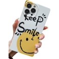 thumbnail image 1 of HAHDAXIA Cute Square iPhone 12 Pro Max Smile Case, Slim Full Camera Lens Protection Colorful Grid Dropproof Bumper for Women Girls Soft TPU Silicone Shockproof Protective Phone Cases Cover(Ye, 1 of 6