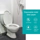 thumbnail image 1 of Funda de asiento de inodoro desechable, 50 piezas de almohadilla de papel de asiento de inodoro soluble en agua para el hogar, la oficina, el uso del hotel, tama?o universal Ecomeon no, 1 of 6