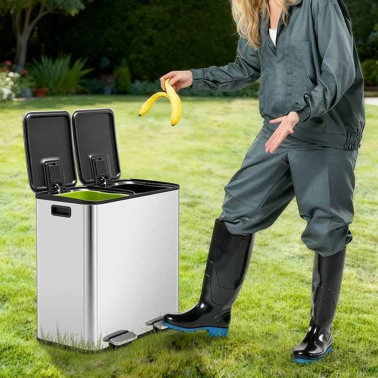 Kitchen Trash Can, 21.2 Gallon Garbage Can with Dual Inner Bins