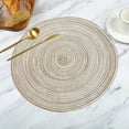 thumbnail image 4 of ievspot Round Placemat Heat Resistant Non slip Heat Insulation Dining Table Decoration Pad Coaster Kitchen Supplies, 4 of 8