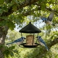 thumbnail image 3 of AZXY Platform Bird Feeder, All-Bird Type Open Tray Bird Seed Feeder for Outdoor, Multi-Food Compatible Hanging Bird Feeder, Easy Fill Clean Weather-Resistant Garden Balcony Bird Feeding Station, 3 of 5