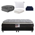 thumbnail image 1 of Colchón Omega Spring Air King Size + Box Negro + Edredón Homy + Almohada One + Sábanas Softy + Protector, 1 of 9