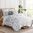 thumbnail image 3 of Levtex Home - Maeve Neutral Quilt - Euro Sham Set of 2 - Cross Tile - Blue Grey and Cream - Quilt (26x26in.) - Reversible - Cotton, 3 of 3