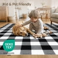 thumbnail image 4 of ODIKA 5'x7' Washable Area Rug Non-Slip, Low Pile, Stain Resistant Door Plaid Welcome Gingham Checkered Farmhouse Front Layered for Guest Room, Lounge, Apartment, 4 of 7
