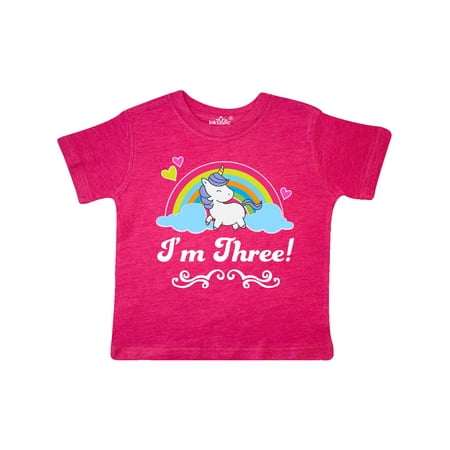 

Inktastic 3rd Birthday Rainbow with Unicorn Gift Toddler Toddler Girl T-Shirt