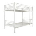 thumbnail image 5 of Tcbosik White Metal Bunk Bed, Twin over Twin Size, Modern Iron Bedframe with Safety Guardrail and Convertible Ladder, No Box Spring Needed, 5 of 9