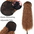 thumbnail image 6 of Benehair Real Thick Clip in Ponytail Hair Extensions 100% Natural Drawstring Long Corn Wavy Pony Tails Wrap on Kinky Wavy Ponytail Hair Extension for Women Light Auburn, 6 of 8