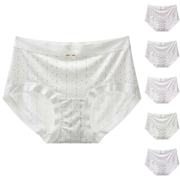 HVOBTTY Women's Seamless High Waist Briefs Ice Silk Underwear Print High Stretch Breathable Slim Panties