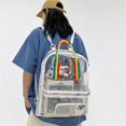 thumbnail image 2 of Mochila Mochila transparente para mujer Mochila impermeable con cremallera Mochila grande para estudiantes (blanco), 2 of 7