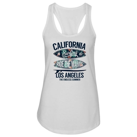 Ride The Waves! California Surf Tank Women -Image by Shutterstock, Female Large