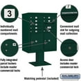 thumbnail image 4 of Salsbury Industries Pedestal Mounted Units 11 Door Front Load 4C Horizontal Cluster Box Unit with 2 Parcel Lockers, 4 of 7