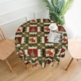thumbnail image 5 of Christmas Tablecloth Round 60 Inch,Xmas Tablecloth,Waterproof Table Cloth Polyester for Dining Room Kitchen Table Patio Indoor Outdoor Winter Table Cloth,Snowflake Party Tablecloth Red and Green, 5 of 6