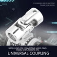 thumbnail image 4 of Universal Coupling, Shaft Coupling Motor Connector DIY Steering Length 35mm OD 16mm Universal Joint Rivets Shaft Joint, 4 of 8
