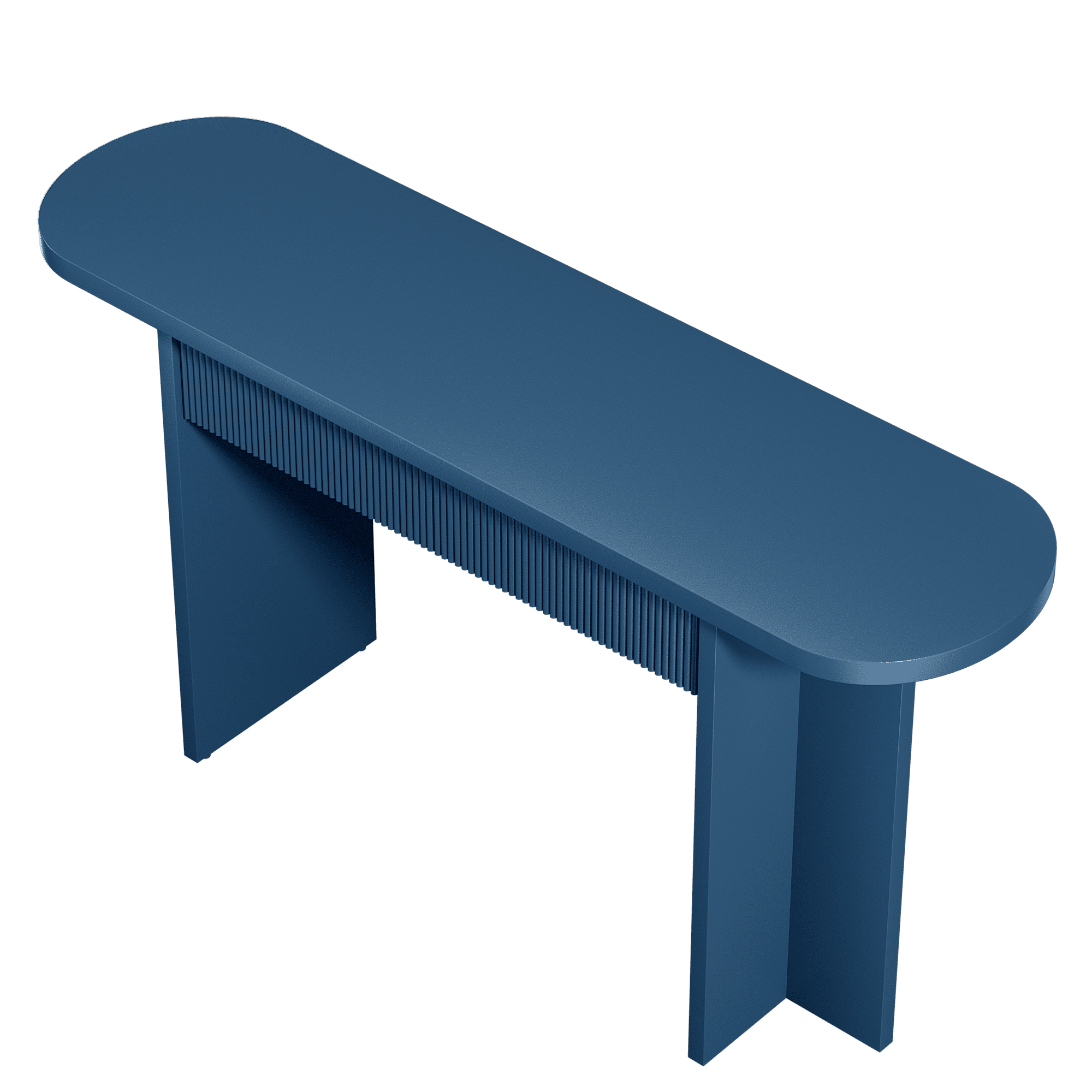 Mintazer 63" Fluted Console Table with 2 Drawers, Modern Entryway Tables with Storage, Sofa Table for Entryway Hallway Living Room, Blue