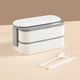 thumbnail image 1 of Caja De Acero Inoxidable, Fiambrera Bento De Doble Compartimento, Recipiente Hermético Para Preparar Comidas, Almacenamiento De Alimentos Dividido Y Portátil, Apta Para Microondas Y Lavavajillas., 1 of 8
