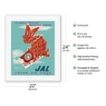thumbnail image 2 of Discover Japan - Koinobori (Carp Streamer) - Fly Japan Air Lines (JAL) - Vintage Airline Travel Poster by J. Murakoshi c.1960s - Fine Art Rolled Canvas Print 16in x 20in, 2 of 4