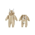 thumbnail image 2 of Gupgi Infant Easter Jumpsuits Cute Bunny Ear Romper Spring Long Sleeve Zip Up Hooded Bodysuits, 2 of 9