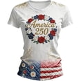 thumbnail image 2 of MAIHAN 250 Years Tshirt Women American Flag Shirts Plus Size American Flag Shirts Summer T Shirt Casual Short Sleeve Tee Tops, 2 of 2