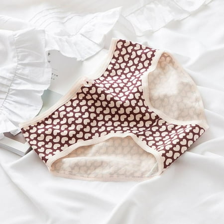 

KOERIM Sweet Girls Pure Cotton Briefs M-XL Breathable Lovely Mid Waist Underpanty 1Pack