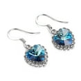 thumbnail image 3 of Yoursfs Womens Dangle Earrings White Gold Plated Fish Hook Dangling Blue Birthstone CZ Halo Love Heart Earrings Jewelry Gift Clearance, 3 of 6