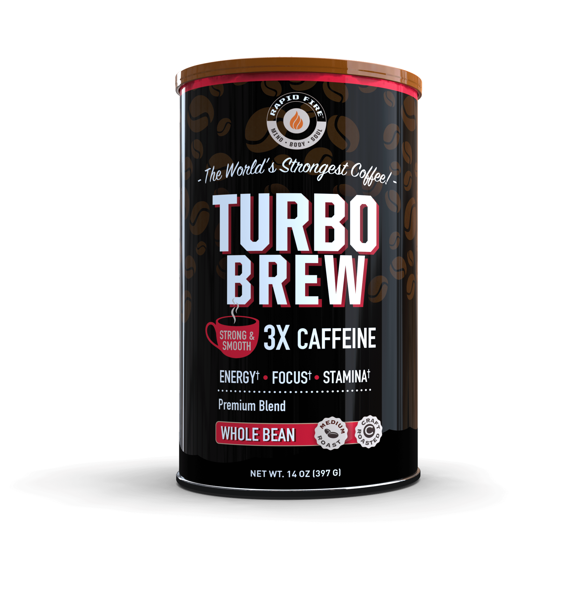 Rapid Fire Turbo Brew Keto Coffee Beans, 14 oz Can