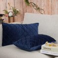 thumbnail image 2 of Paquete de 2 fundas de almohada de terciopelo holandés Funda de almohada cuadrada decorativa Funda de cojín de diamante sólido suave para sofá Dormitorio (12''x20'') Feliz Sencillez, 2 of 5