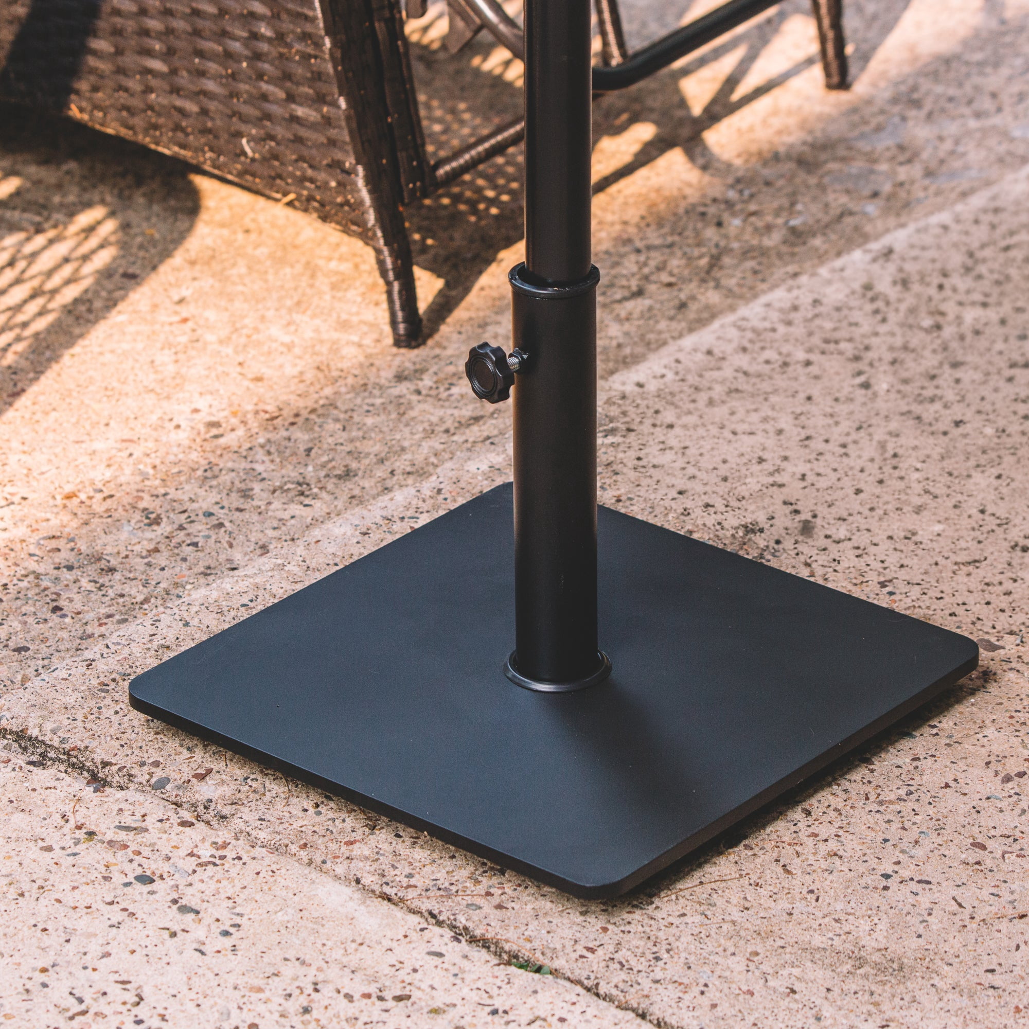 Backyard Expressions 25 lb Steel Patio Umbrella Base Stand, Black