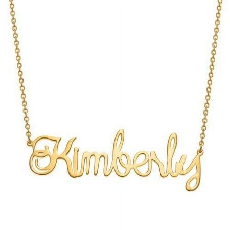 Personalized Planet Women's Gold Over Sterling Script Name Necklace