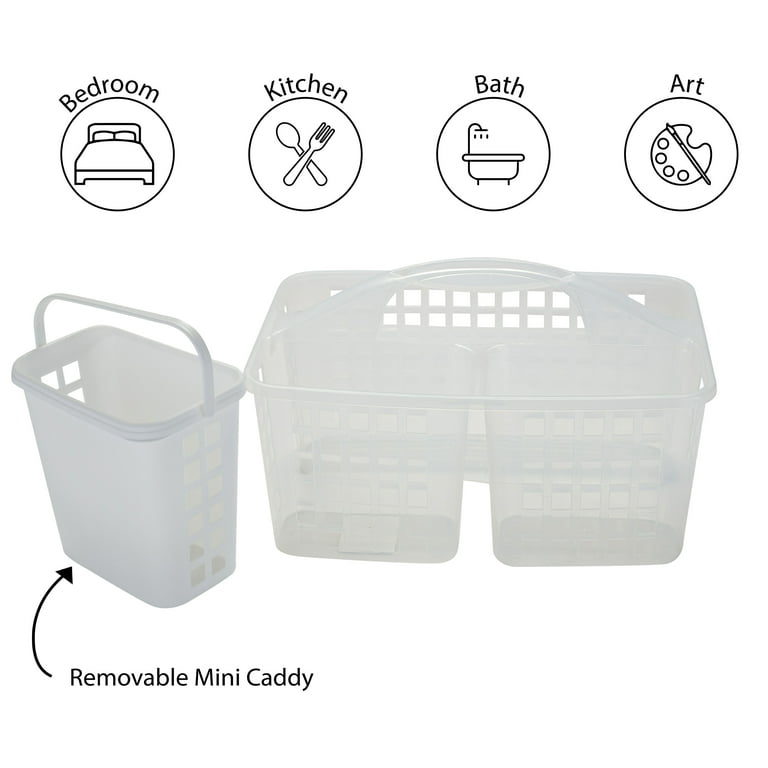 Bath Bliss Compact Suction Bath Basket, Clear