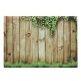 thumbnail image 1 of Rustic Cutting Board, Fresh Spring Season Grass and Leaf Plant over Old Wood Fence Garden Field Photo, Decorative Tempered Glass Cutting and Serving Board, Large Size, Green Brown, by Ambesonne, 1 of 1