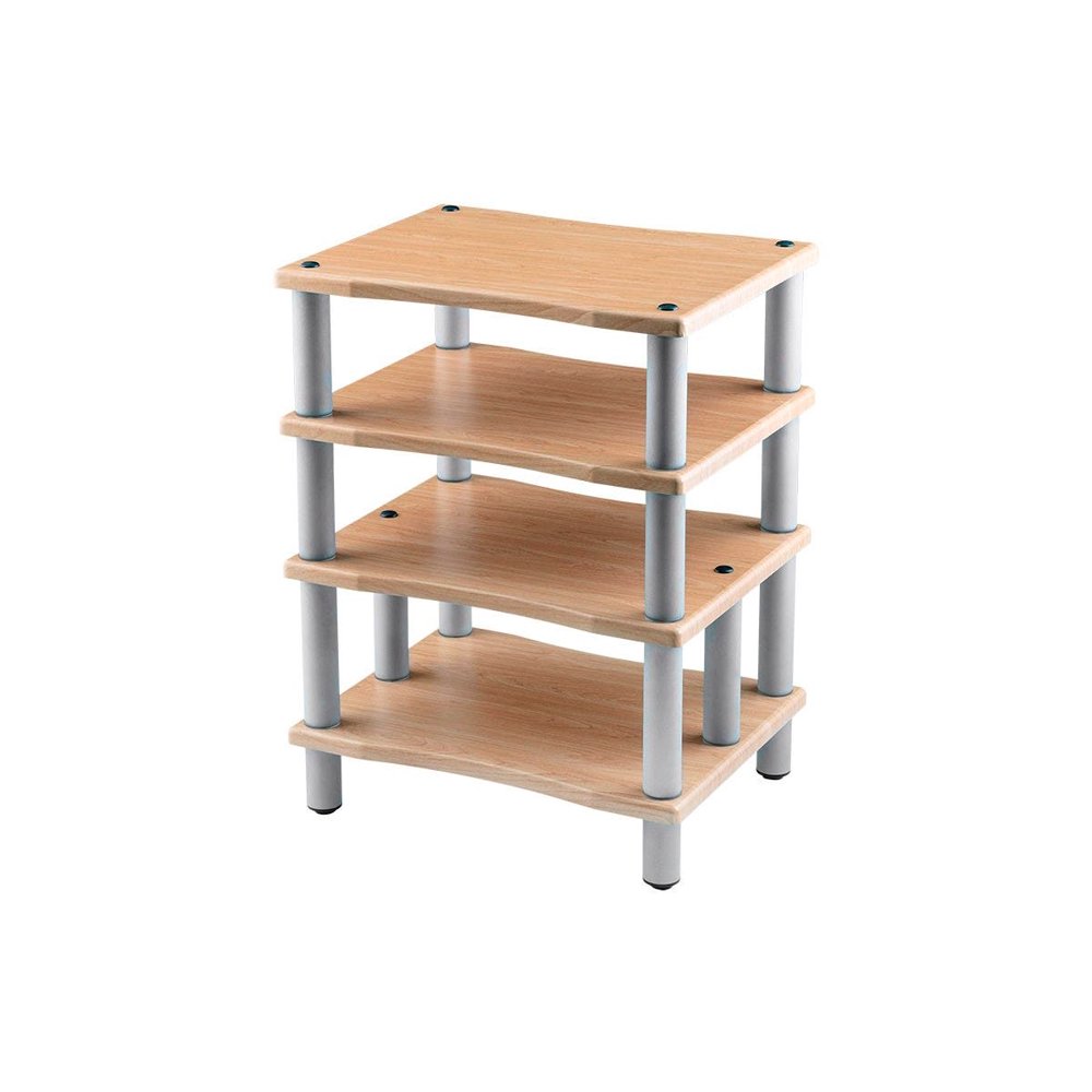 Monoprice Monolith 4 Tier Audio Stand XL Maple, Open Air Design, Each