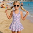 thumbnail image 3 of DISNIMO Scale Print Girls One Piece Swimsuit with Skirt Sleeveless Bathing Suit Hawaiian Beach Swimwear for Kids 3-13 Years, 3 of 8