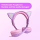 thumbnail image 3 of Auriculares Olyre para niños, control de volumen seguro de 85 dB, orejas de gato luminosas, 3 of 7