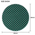 thumbnail image 6 of Teal and Black Checkerboard Pattern Round Tablecloth 60"x60",Wrinkle Wipeable Table Cloth for Kitchen Dining Room Picnic Patio Party, 6 of 6