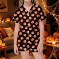 thumbnail image 2 of Halloween Pajamas Kids Size 5-6 Years Boys Girls Halloween Sleepwear Short Sleeve Top with Elastic Shorts Pjs for Girls Black, 2 of 6