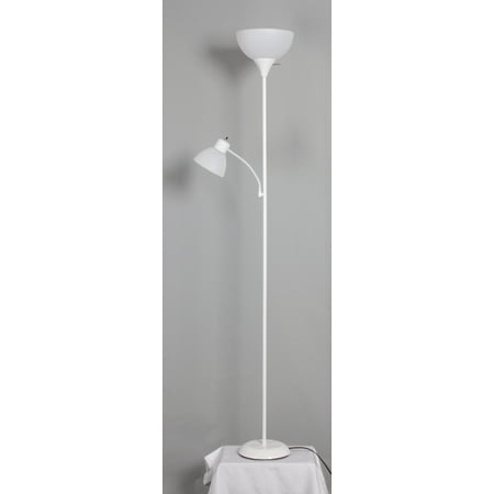Mainstays 72 White Combo Floor Lamp With Reading Lamp, Modern Design