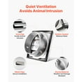 thumbnail image 4 of KFFKFF 6-Inch Wall Vent Cover, Louvered Square AC Vent with Stainless Steel Construction and Noise-Dampening Rubber Gasket, Suitable for Home, Bathroom, Garage, Kitchen, and Basement (1 Pack, Silver), 4 of 9