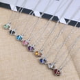 thumbnail image 6 of UDIYO Pendant Necklace Cubic Zirconia Inlaid Jewelry Gift Heart Shape Women Fashion Pendant Necklace for Daily Life, 6 of 7
