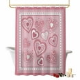 thumbnail image 2 of Valentines Day Shower Curtain, 72" x 72", Pink Floral Love Heart Geometric Waterproof Bathroom Curtain Washable Shower Curtain Set with 12 Hooks, 2 of 9