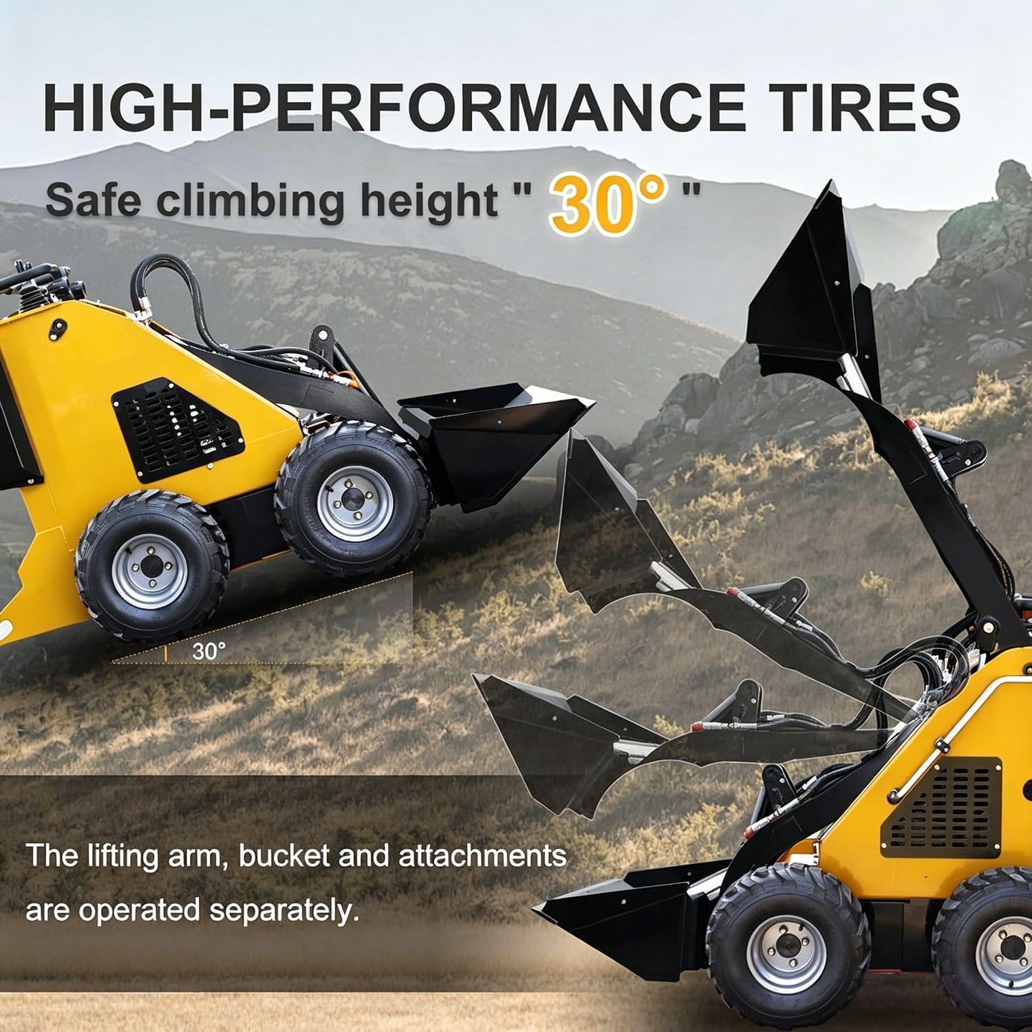 Mini Skid Steer Loader 13.5HP EPA Briggs & Stratton Gas Engine