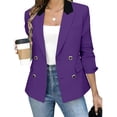 thumbnail image 2 of Levmjia Women Blazer Jacket Soft Lapel Collar Long Sleeve Solid Color Open Front Coat Office Work Daily Commute Holiday Travel Casual Everyday Wear, 2 of 7