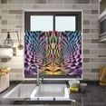 thumbnail image 4 of Yayeee Kitchen Curtains Tier Pair Light Filtering 27"x36" Rod Pocket Short Cafe Window Panel, Pink Wavy Plaid, 4 of 7