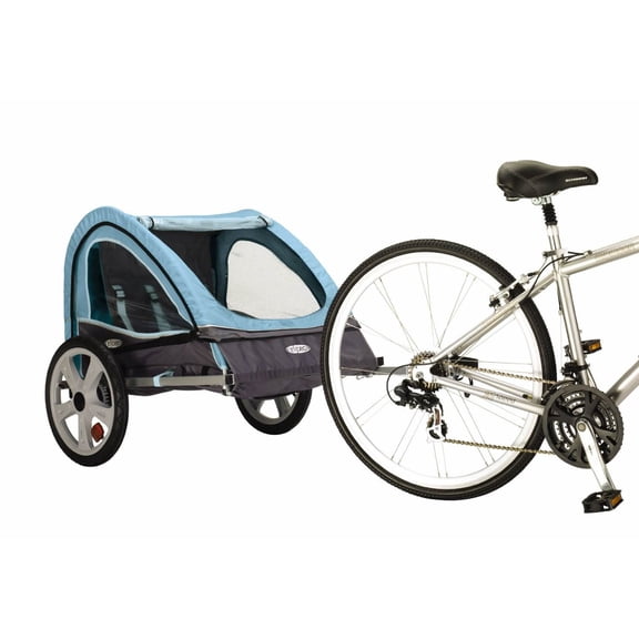 InStep Take 2 Double Trailer Bicycle-Color:Light Blue/Gray,Style:Child Trailer.