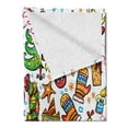 thumbnail image 2 of Christmas Soft Flannel Fleece Throw Blanket, Xmas Elements Candies Snowman Fir Sweets Celebration Kids Nursery Theme, Cozy Plush for Indoor and Outdoor Use, 50" x 60", Multicolor, by Ambesonne, 2 of 5