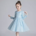 thumbnail image 4 of Vestido de princesa para niñas, otoño e invierno, vestido de malla hinchada, para niñas de 3 a 15 años, de talla mediana y grande, vestido de boda para niñas de flores, 4 of 5