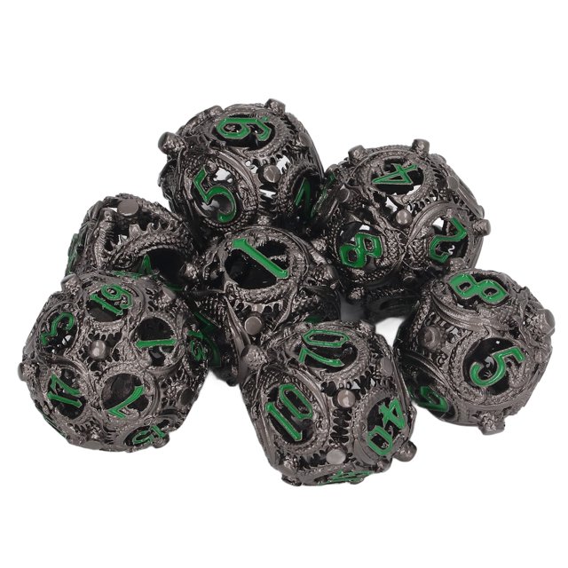 Hollow Dice Set, Copper Polyhedral Metal Dice Set 7pcs Long Lasting Balanced Rolling For Kids For Card Games ANGGREK CD2014