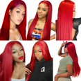 thumbnail image 2 of Extensiones de cabello GveoxVO Red Straight 8A Brazilian 300g, 2 of 7