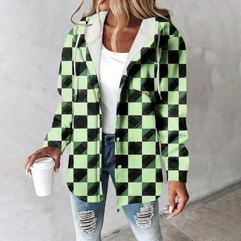 Fall And Winter Warm Oversize Coats For Women Trendy Checkered