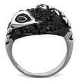 thumbnail image 3 of TK1788 - Two-Tone IP Black (Ion Plating) Stainless Steel Ring with Top Grade Crystal  in Jet Size 5, 3 of 4